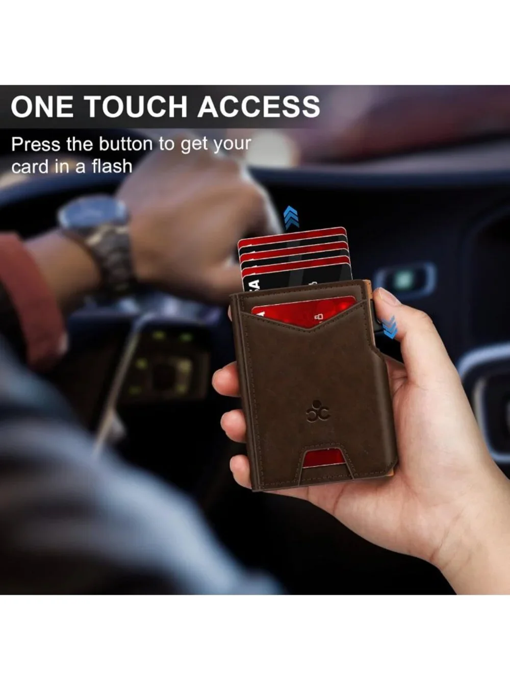 Slim Minimalist Wallet for Men, RFID Blocking Card Holder, Bifold Design, ID